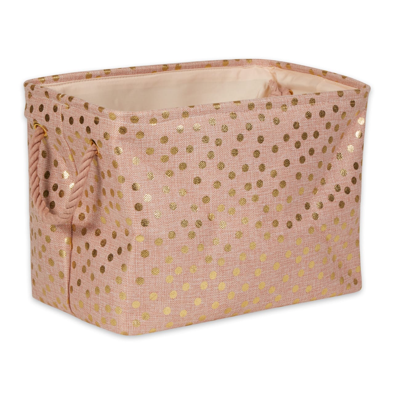 Medium Polyester Rectangle Bin With Gold Dots
